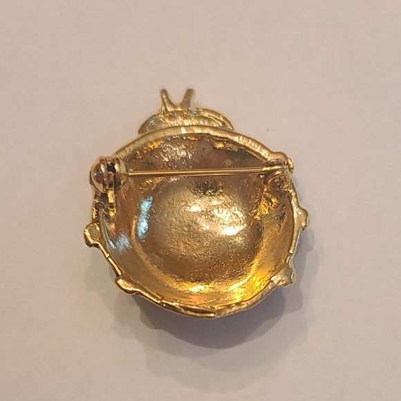 Vintage Dark Blue And Gold Tone Ladybug Brooch Pin - Picture 2 of 2